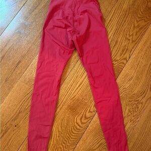Vibrant Red Full-Length Leggings with Stretchy Fit